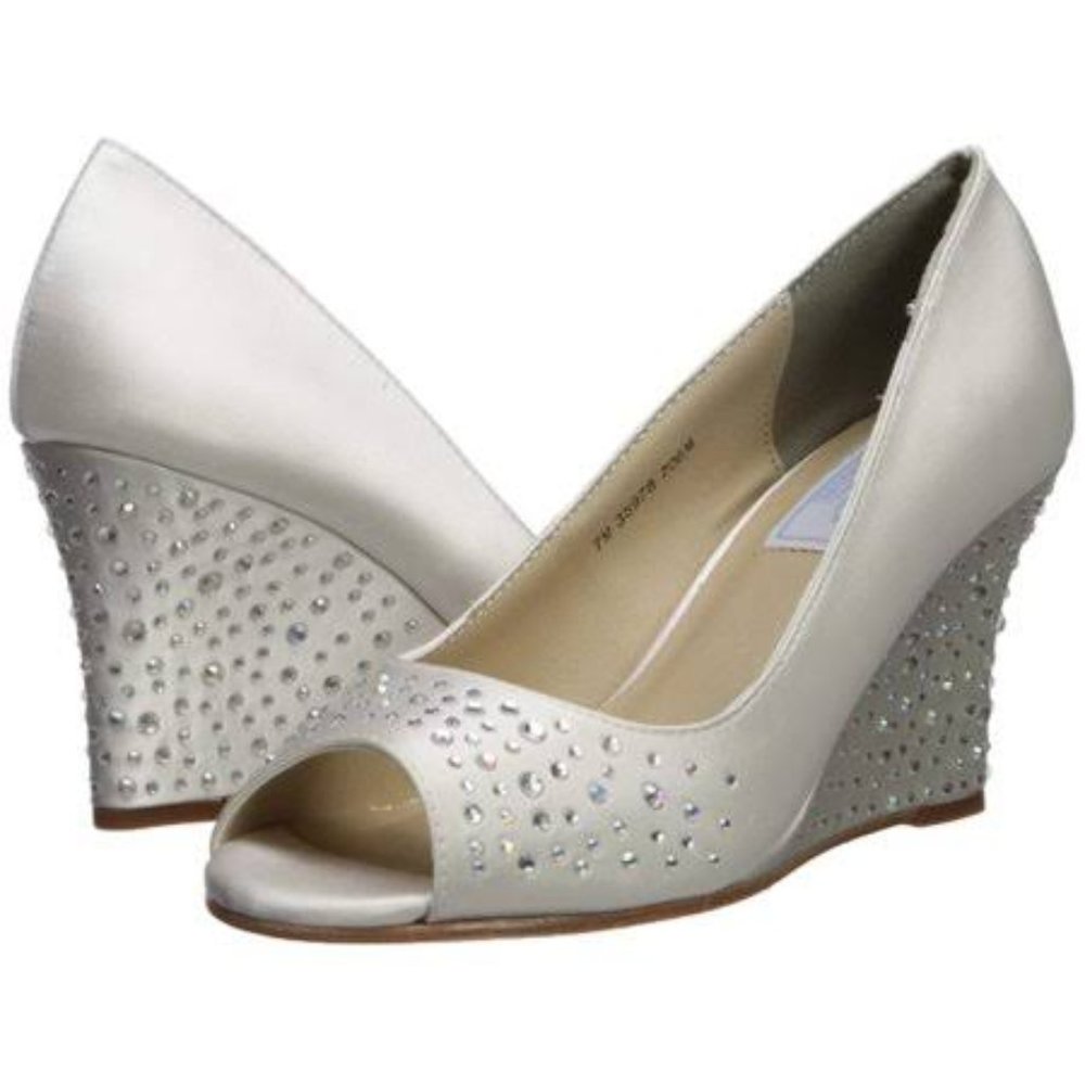 Liz Rene -Pump Satin Peep Toe Wedge Pumps-